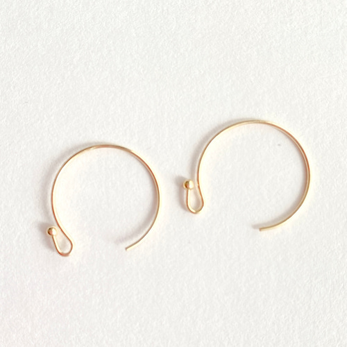 【14kgf】一粒ピアス ミニピアス (2ペア)、フックピアス(2ペア) 14kgf】デザインフック 小 ピアス パーツ 2ペア 4個 金具 素材