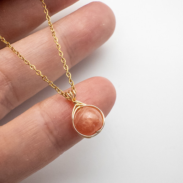 アルゼンチン産 インカローズ ペンダント ロードクロサイトネックレス ステンレス ワイヤーラッピング p024s3 3枚目の画像