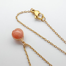 アルゼンチン産 インカローズ ペンダント ロードクロサイトネックレス ステンレス ワイヤーラッピング p024s3 4枚目の画像