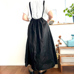 大人サイズ『100年リネン』サスペンダー付きギャザースカート 2枚目の画像