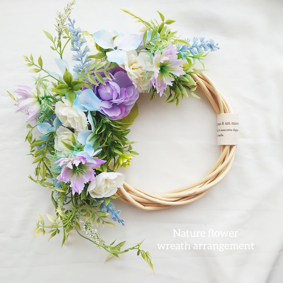 しめ縄リース　紫トルコキキョウ しめ縄リース紫トルコキキョウ