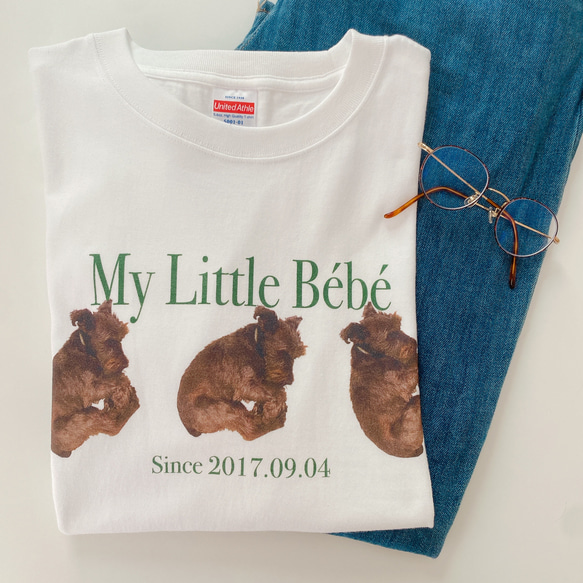 【セミオーダー】世界に1つだけのうちの子Tシャツ♪ペット 犬 猫 写真 イラスト オリジナル ギフト お揃い ペアルック 1枚目の画像