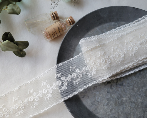 ジャンクジャーナル素材☆紅茶染めフリルレース2メートル 紅茶