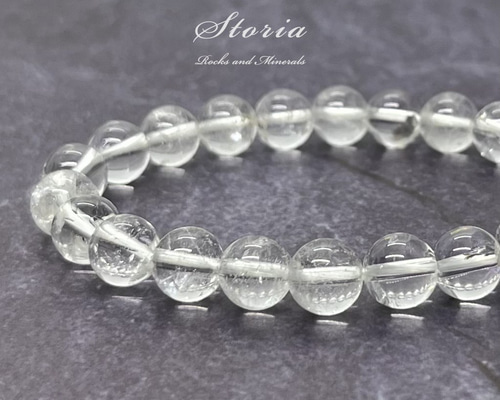 身の回りの氣を浄化 8mm ヒマラヤ水晶（スカルドゥ産）ブレスレット