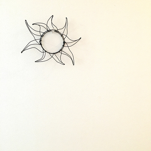 ワイヤーアート ワイヤークラフト 猫と太陽 立体・オブジェ 玄米  