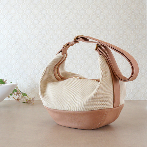 Lamp / Pink Beige x Marbled Beige [定做] Trocco 帆布包 第1張的照片