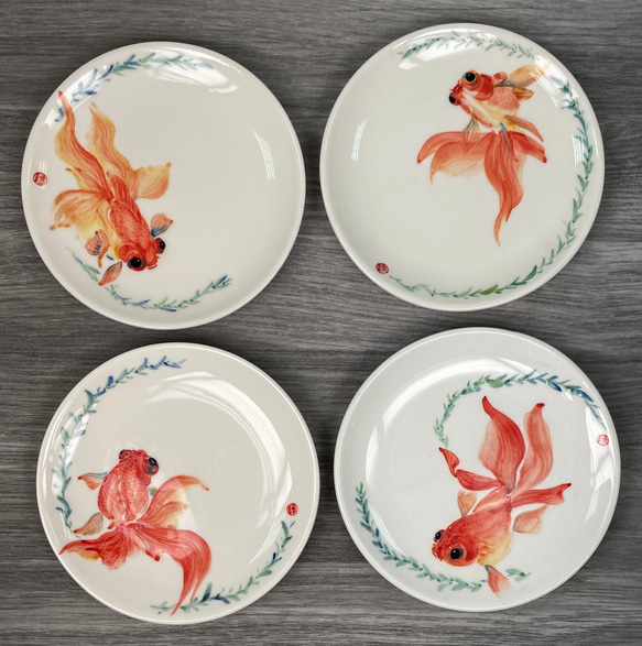 ファッション 金魚小皿4枚 食器