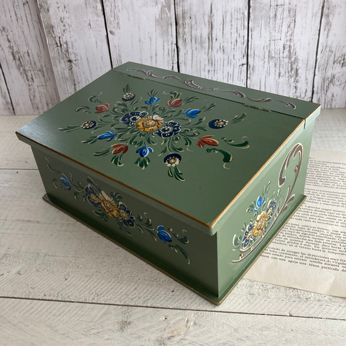 専用です2点②書類ケース 蓋付きボックス トールペイント作品 専用