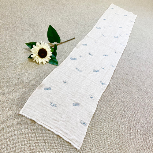 ミナペルホネン ちょうちょ blue ストール ハンドメイド 【公式通販】