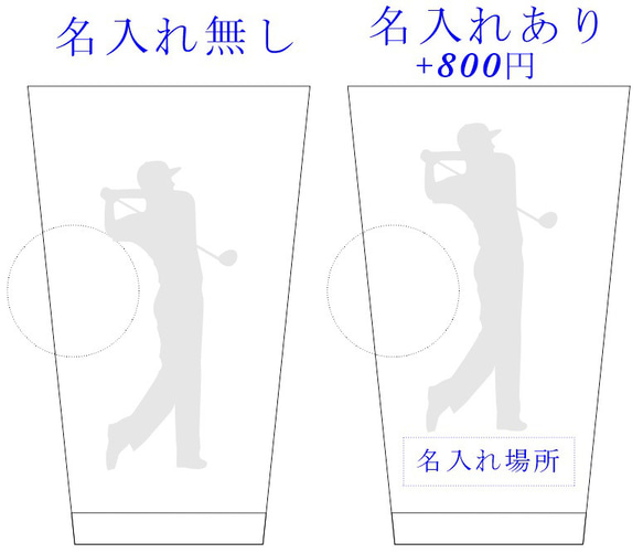 ゴルフボール グラスタンブラー  彫刻イラストが選べる  ボールが埋め込まれてる！  名入れもOK　優勝　誕生日 2枚目の画像