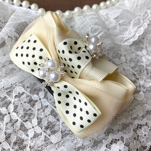 ハンドメイド♡♡ファーバンスクリップ♡♡Fancyギンガムチェックイエロー ハンドメイド♡♡ファーバンスクリップ♡♡Fancyギンガム