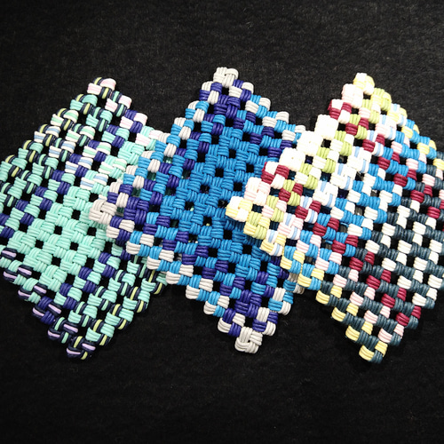 コースター3枚組（エコクラフトバンド） その他キッチン小物 RUSCELLO