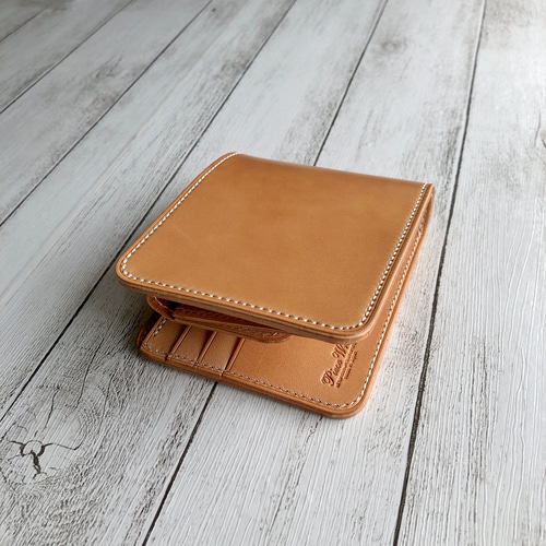 完成品 コードバン(新喜皮革) ナチュラル 二つ折り財布 二つ折り 完成品 コードバン(新喜皮革) ナチュラル 二つ折り財布 二つ折り