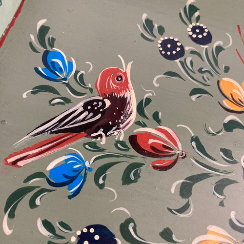 トールペイント：ヒンデローペンお盆