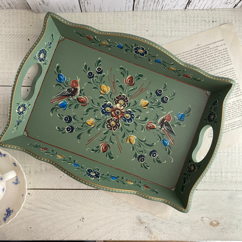 トールペイント：ヒンデローペンお盆