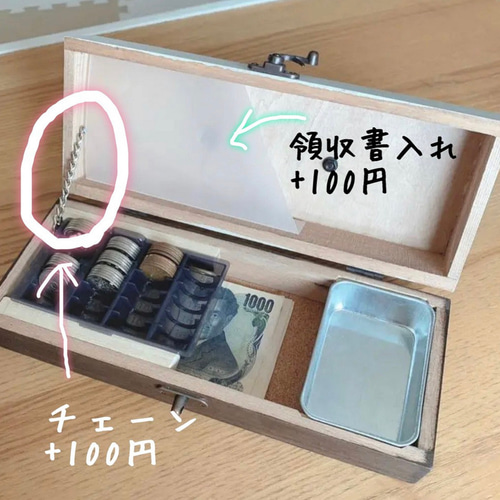 クリスマスファッション ハンドメイド☆木製金庫☆キャッシュボックス♬.*ﾟ 小銭入れ オフィス家具
