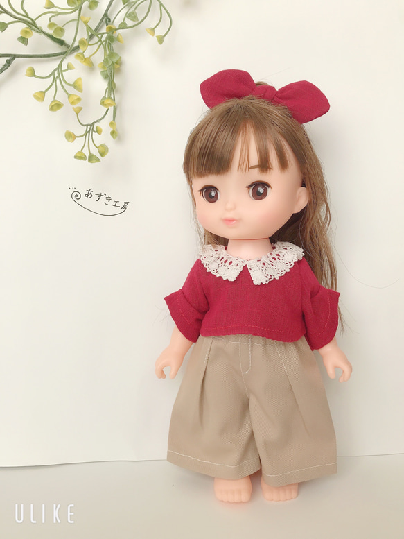 レース襟ガーリーセット＊ドール服　ソランちゃん　ソランちゃん服　レミンちゃん　レミンちゃん服 2枚目の画像