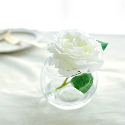 ステンレス製バラ クリーム色×花柄 1輪 生花 一輪 花 バラ」の人気