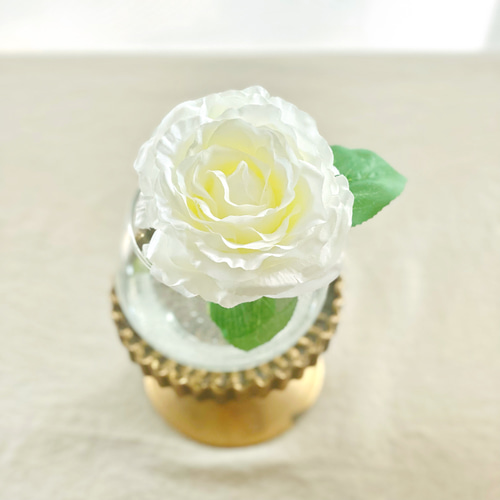 ステンレス製バラ　白色×カラフル柄　1輪 ステンレス製バラ 白色×カラフル柄 1輪 誕生日の花プレゼント