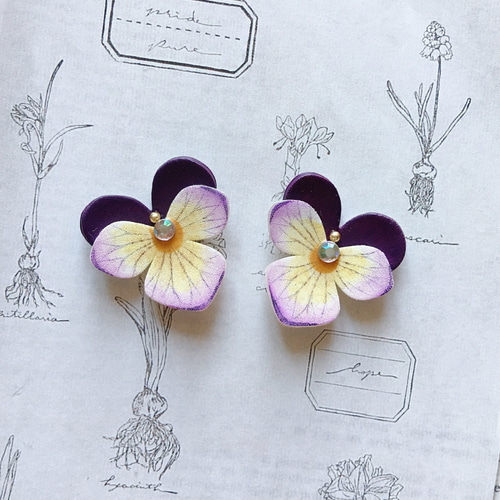 109＊ビオラ×紫陽花 ピアス/イヤリング 109＊ビオラ×紫陽花 ピアス