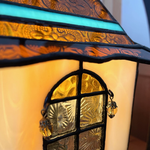 ステンドグラス おうちランプ（ブラウン） その他インテリア雑貨