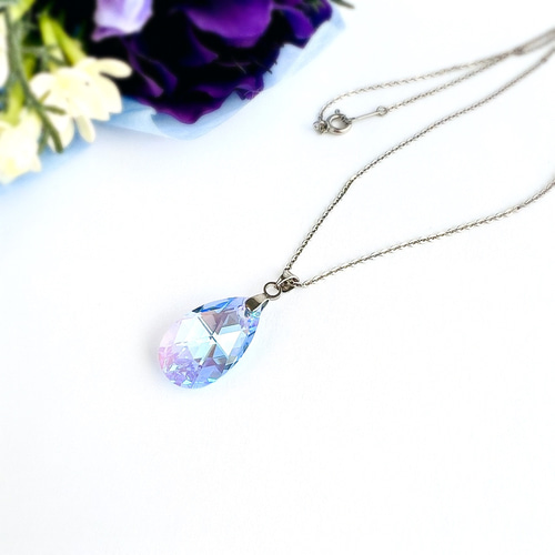 パステルクリスタル ステンレス×スワロフスキーネックレス ネックレス  