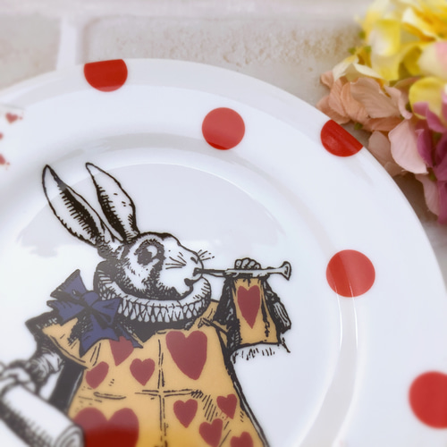2枚組＊アリスの白ウサギプレート＊不思議の国のアリス アフタヌーン
