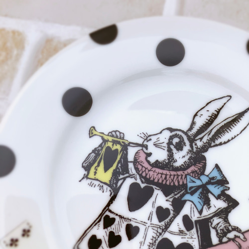 2枚組＊アリスの白ウサギプレート＊不思議の国のアリス アフタヌーン