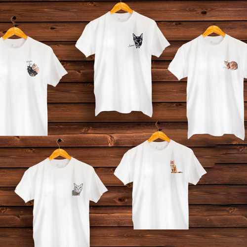 オーダーメイドで作る！うちの子イラストTシャツ / ネコちゃん、ワン