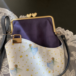 【creema限定】サコッシュ*がま口スマホショルダー*手帳型もOK*ドイツ輸入生地acufactum＊星のお姫様☆ 11枚目の画像