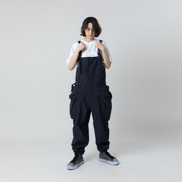 TMCAZ Multi-Pocket Overall [藏青色]多口袋連身褲吊帶褲 山系城市輕機能風 第1張的照片