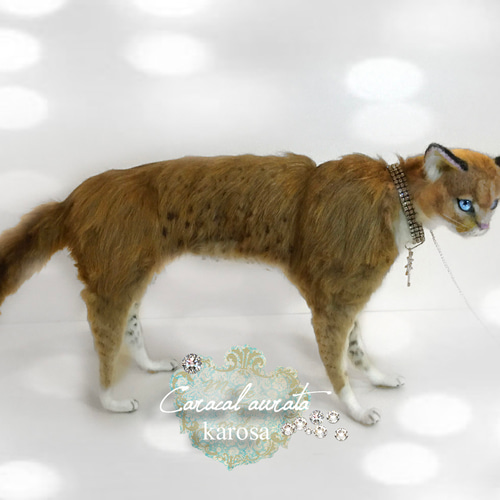 アフリカゴールデンキャット 猫 ネコ 山猫 羊毛フェルト アート
