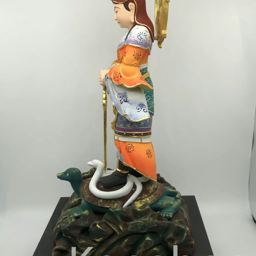 最高級 木彫仏像 北辰妙見菩薩立像 彫刻 彩繪 本金 切金 天然木