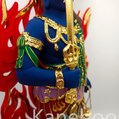 最高級 木彫り 仏像 不動明王立像 彫刻 彩繪 本金 切金 天然木檜材 最高級 木彫り 仏像 不動明王立像 彫刻 彩繪 本金 切金 天然木檜