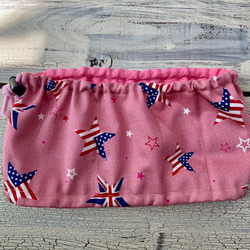 犬用クールネック、スヌード アメリカ国旗イギリス国旗柄ピンク色 1枚目の画像