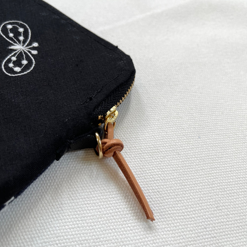 ハンドメイド＊ミナペルホネン＊dop＊ポシェット＊合革のストラップ付き ハンドメイド＊ミナペルホネン＊dop＊ポシェット＊合革の