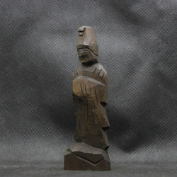 仏像 円空仏 木彫 馬頭観音（16cm 着色 bt3107） 3枚目の画像