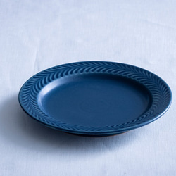 【波佐見焼　中皿】ローズマリー　リムプレートM　ブルーグレー 5枚目の画像