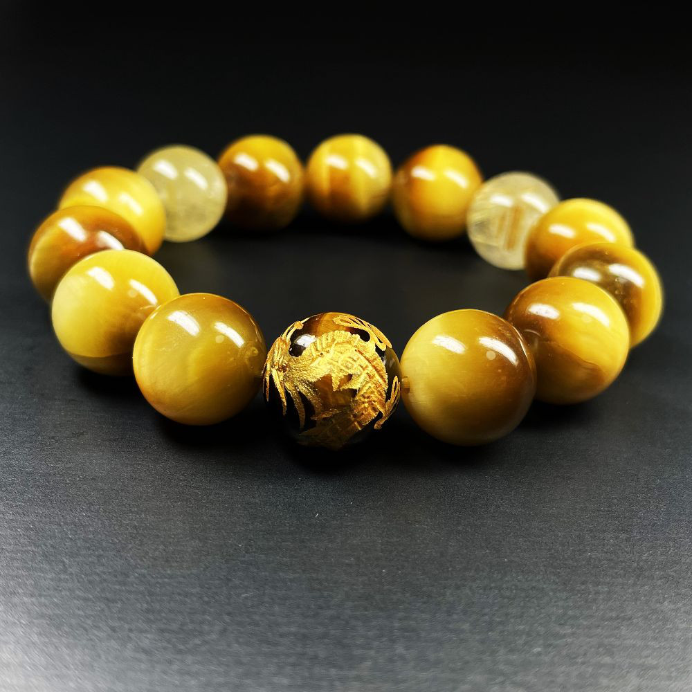 数珠　ブレスレット　ルチルクォーツ　針水晶　数珠入れ付き　開運　風水 Amazon | 念珠ドットコム 数珠 女性用 約7ミリ ルチルクォーツ 2色梵天