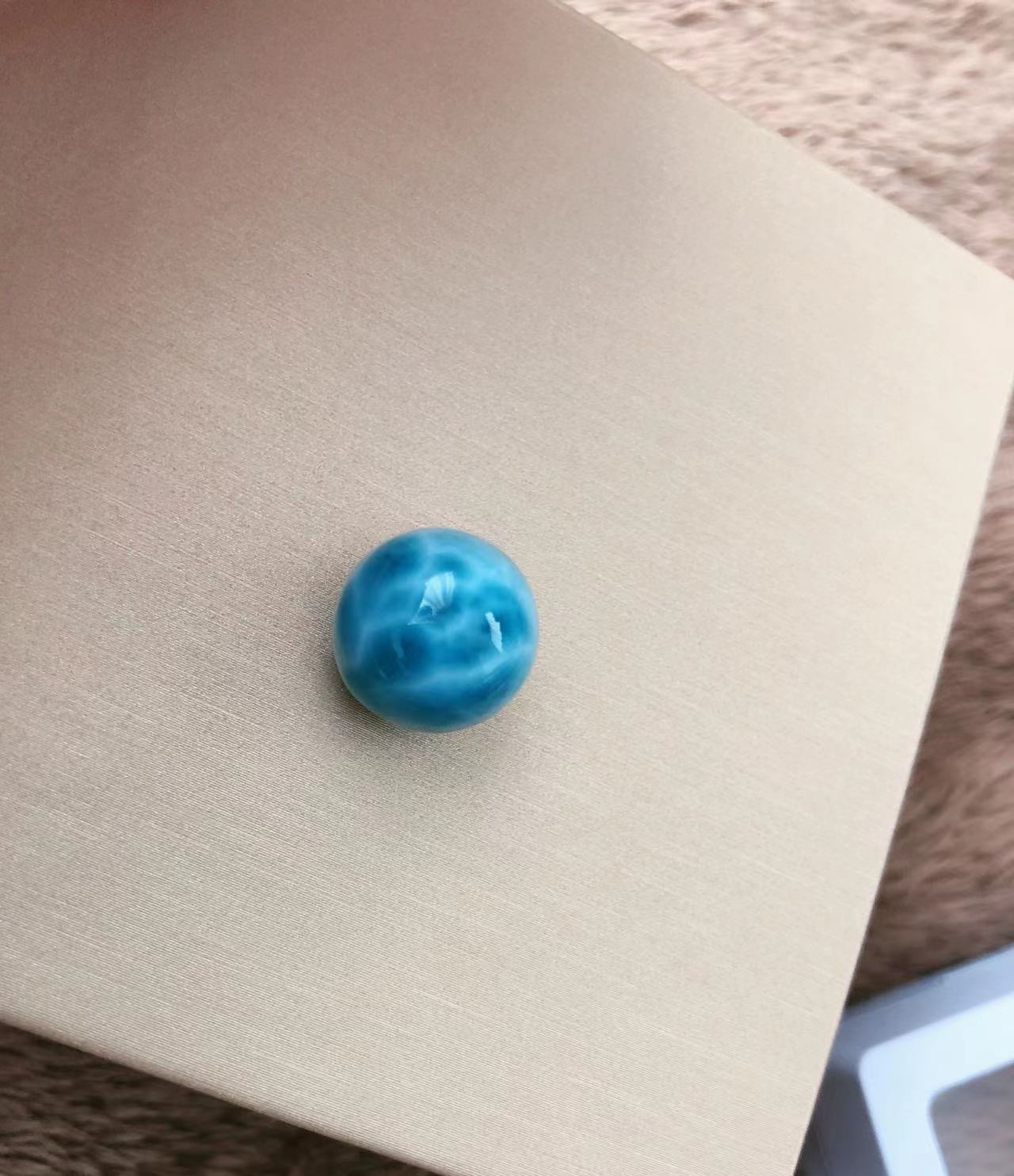 天然無処理 ラリマー 丸玉 14.1mm 天然石 天然石屋 通販