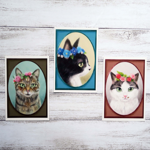 ワイヤークラフト♡猫ちゃん3匹タペストリーa＊茶トラ、ハチワレ、鯖トラさん＊ ワイヤークラフト♡猫ちゃんガーランド3匹＊茶トラさん鯖トラ