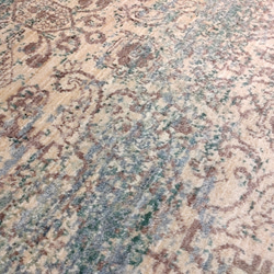 完売】夏はサラサラ気持ち良いラグ　天然ラグ　ガゼニラハット　201x136cm　アイボリー　緑 8枚目の画像