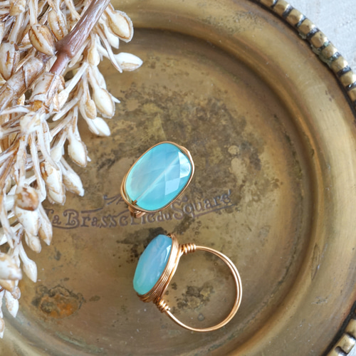 値下げしましたK18ハリックァ★ブルーカルセドニーチャーム K18ハリックァ☆ブルーカルセドニーチャーム