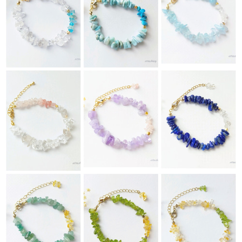 ラリマー・練りターコイズのさざれブレスレット 天然石 #902