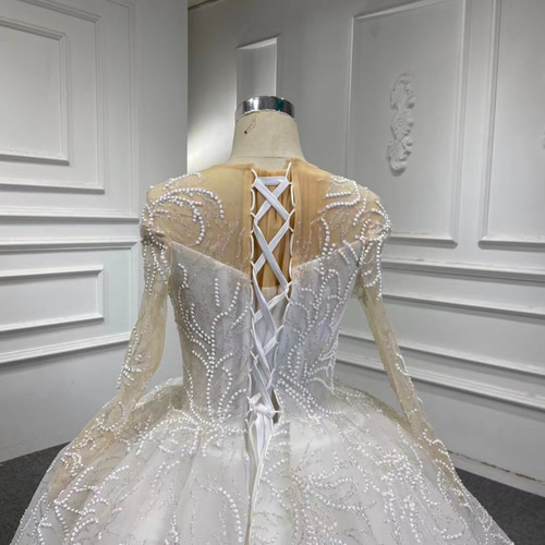 素敵ロング袖☆豪華なウエディングドレス☆本命ドレス衣装☆サイズ  