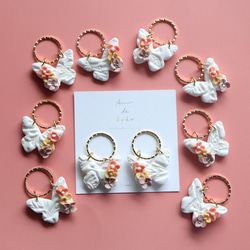 【１セットのみ販売】❁⃘Flower&Butterflyピアス❁﻿（ポリマークレイ） 3枚目の画像