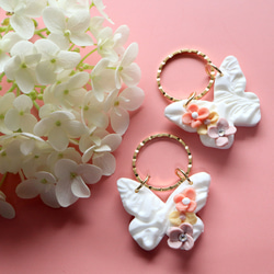 【１セットのみ販売】❁⃘Flower&Butterflyピアス❁﻿（ポリマークレイ） 6枚目の画像