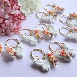 【１セットのみ販売】❁⃘Flower&Butterflyピアス❁﻿（ポリマークレイ） 10枚目の画像