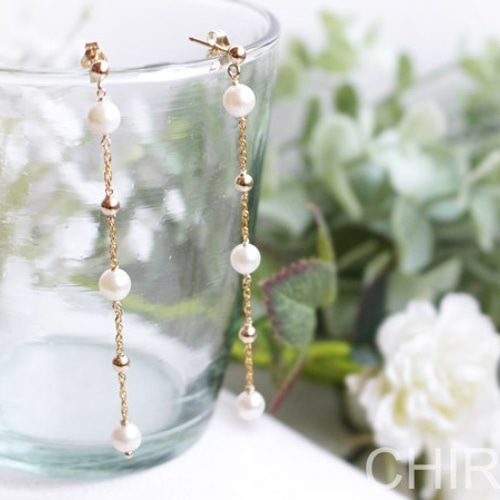 アコヤパール ロング ピアス/ 14kgf ピアス（その他） Lu＊Na + CHIROL 