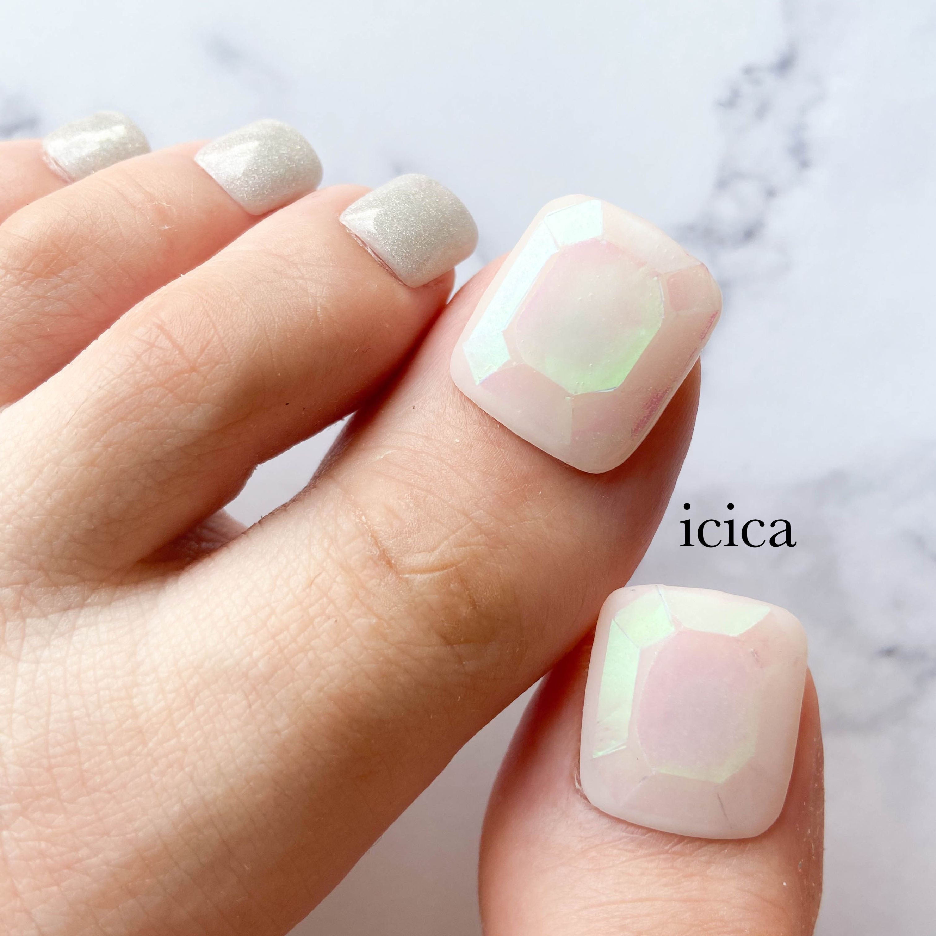 ネイルチップ 現品：03247】ネイルチップ キンモクセイぷっくりニュアンス